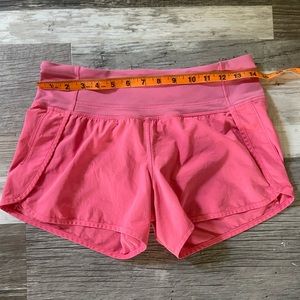 Lululemon speed up pink shorts size 4.